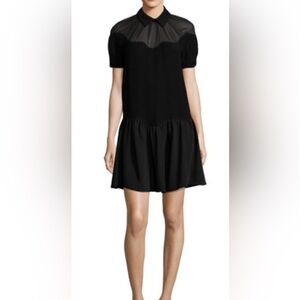Opening Ceremony Black Short-Sleeve Collared Dress